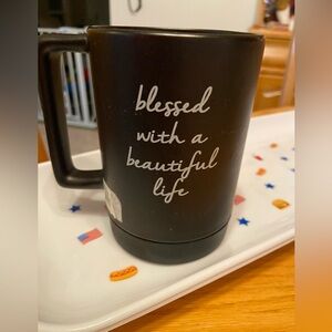 Coffee cup, inspirational mug, black, 12 oz